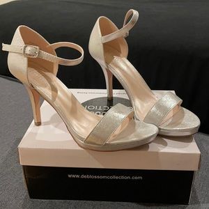 Silver shimmer heels